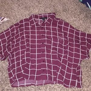 Button up cropped blouse.